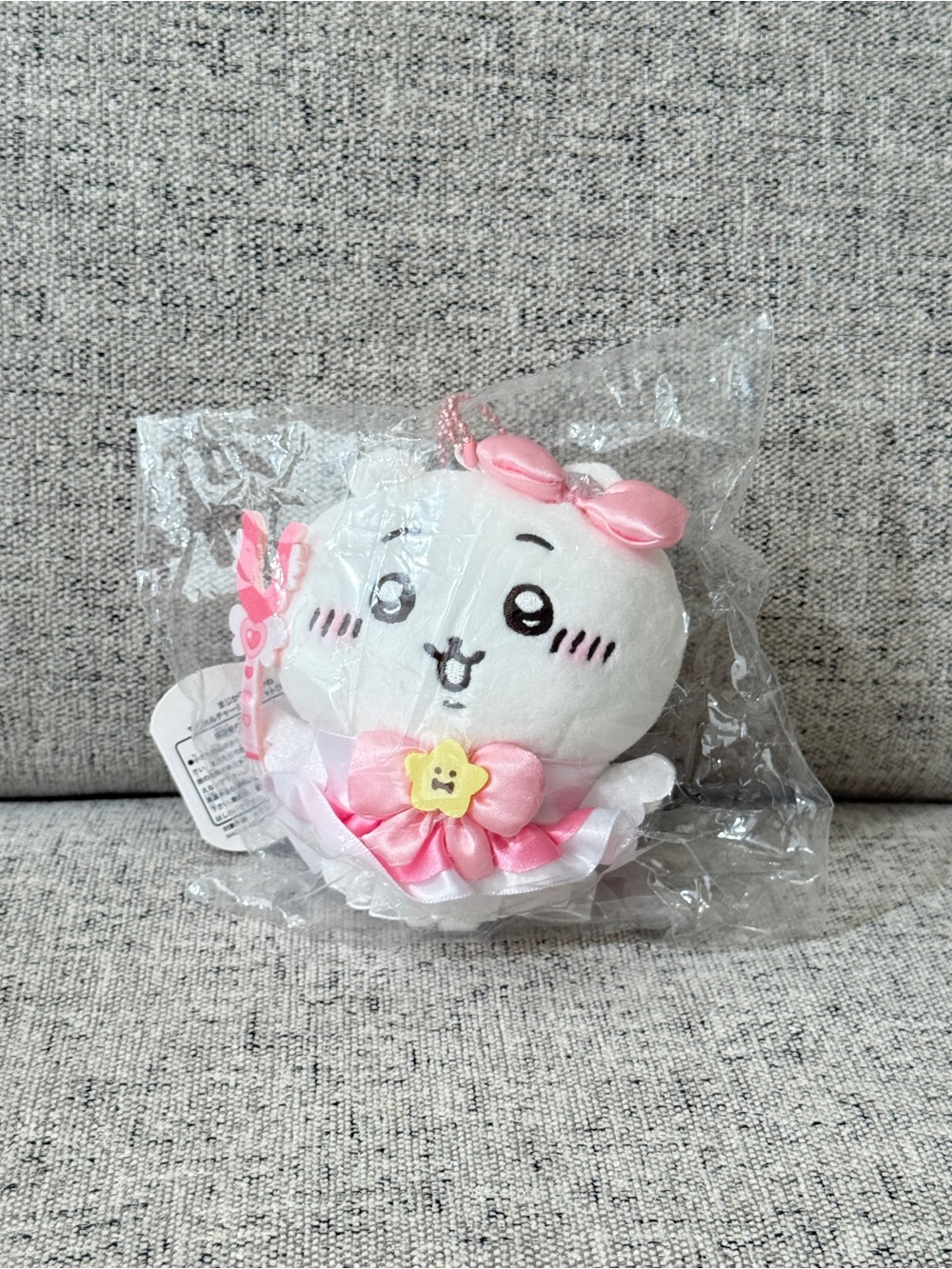 New Chiikawa Cute Pink Plush Keychain